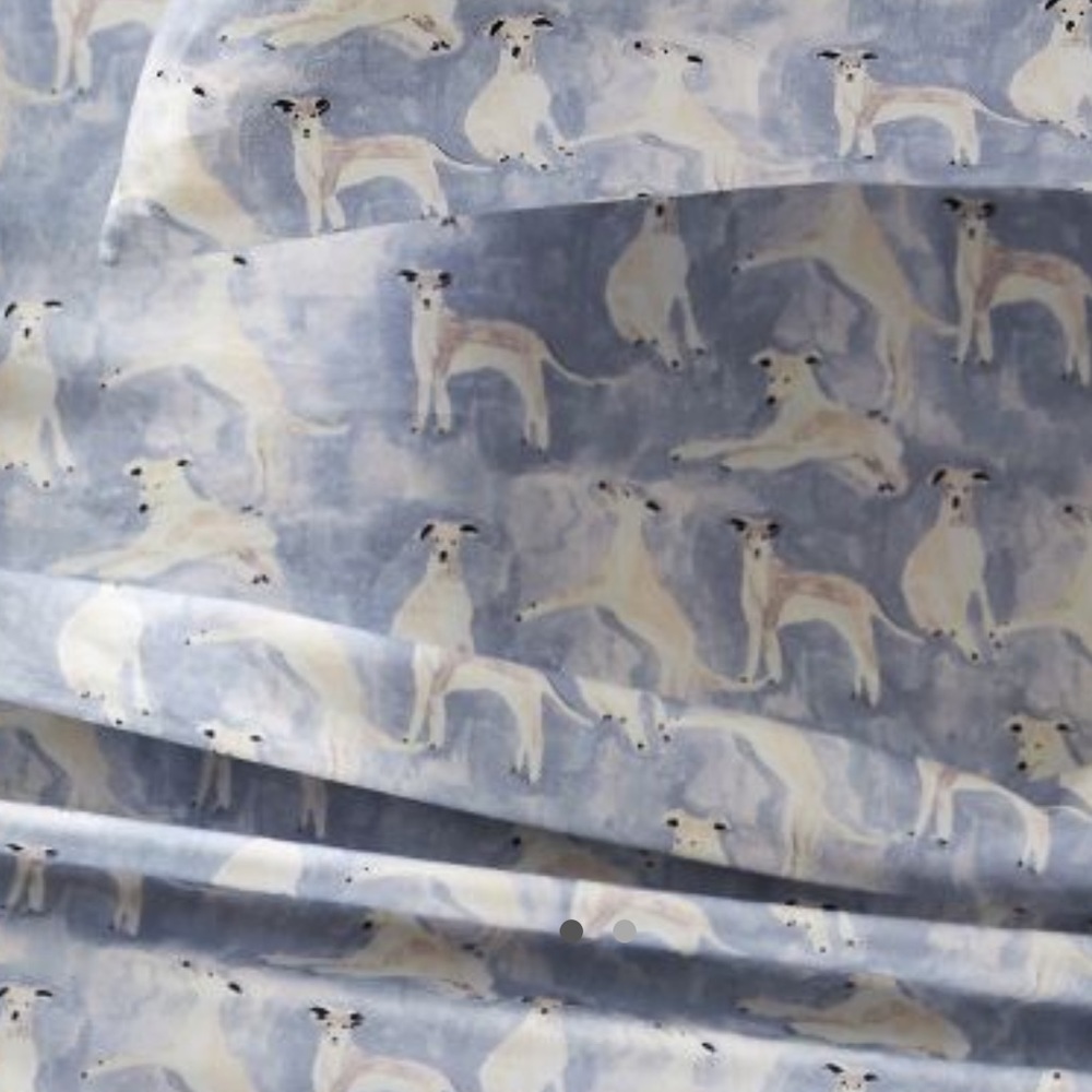 Anthropologie Dog Print organic King Sheet Set - Picture 2 of 9